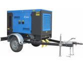 ТСС ЭД-128-Т400-2РКМ20 в шумозащитном кожухе на прицепе с АВР